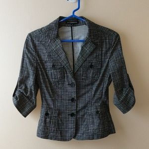 Express Black and White 3/4 Blazer